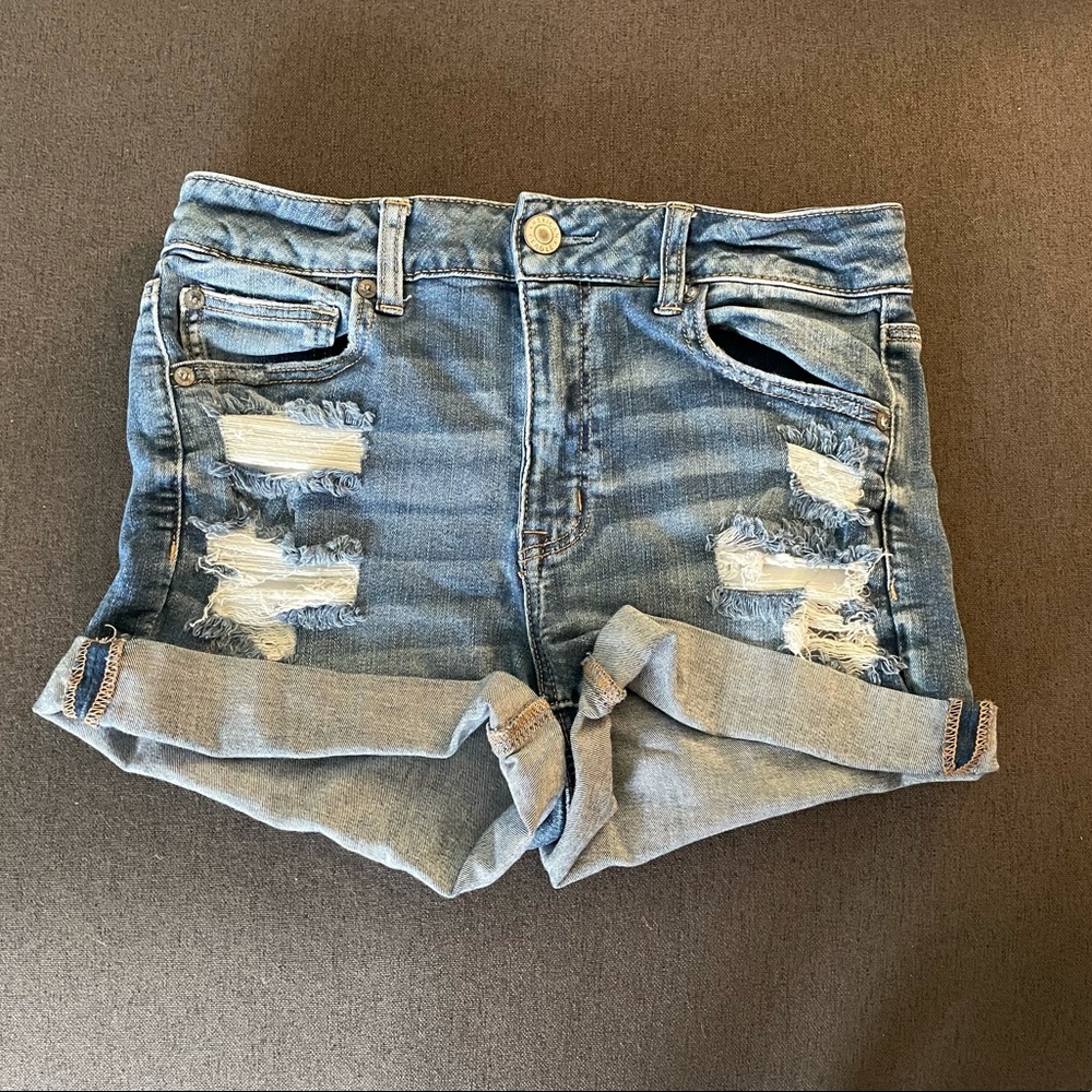 American Eagle Ne(x)t Level Stretch Blue Jean Shorts Size 10